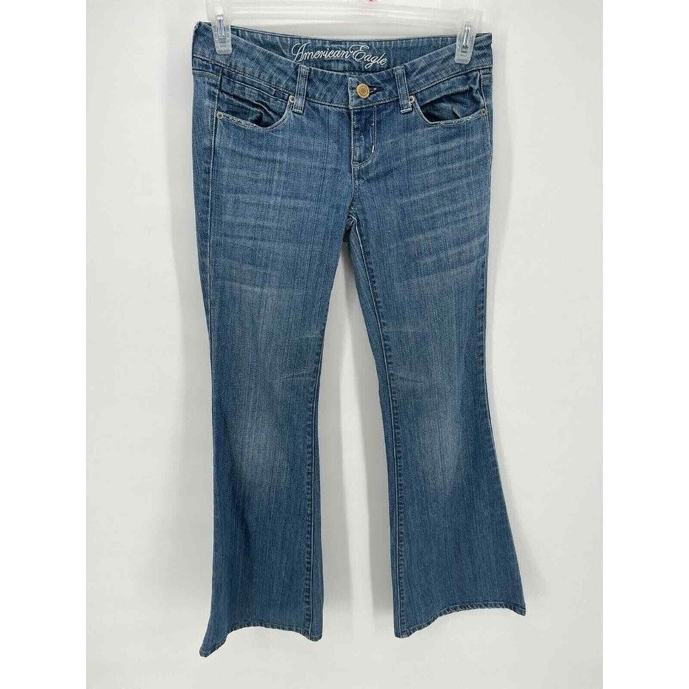 American Eagle Jeans Women's Size 4 Real Flare Denim Medium Wash